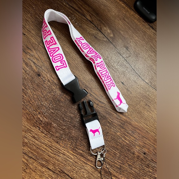 LOVE PINK Victoria Secret Detachable landyard white and pink - Picture 3 of 7